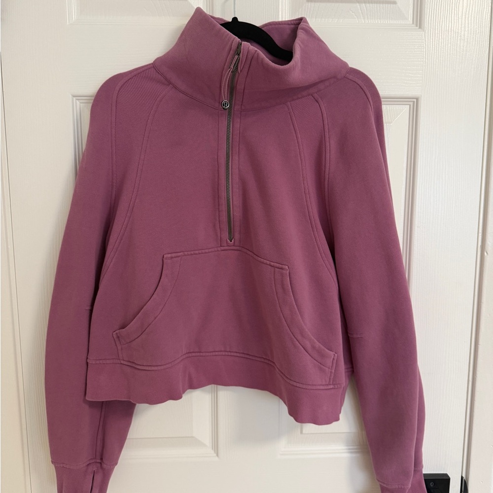 Lululemon scuba velvet dust Half-Zip Pullover size m